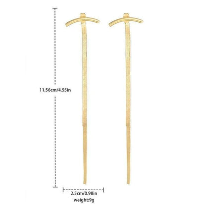 Tassel Earrings With Female, Long Snake Bone Chain Earrings